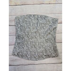 The Limited Women's Gold‎ Brocade Metallic Fabric Corset Style Top Size S